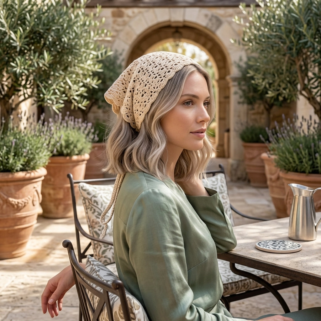 This Shell Stitch Vintage Floral Headscarf Works Up So Fast You Won't Believe It