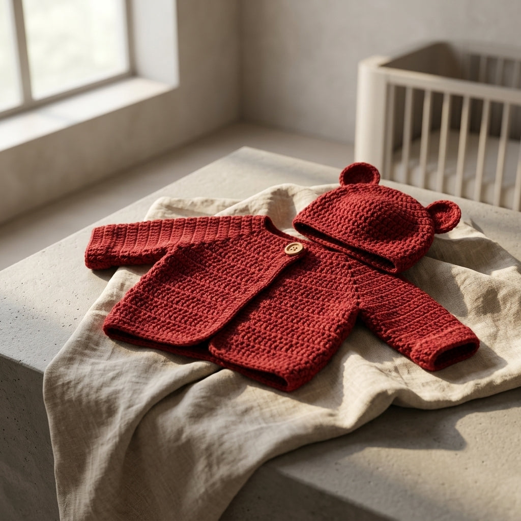 Bear Ears Baby Cardigan Bear Ears v5 | Crochet Pattern PDF