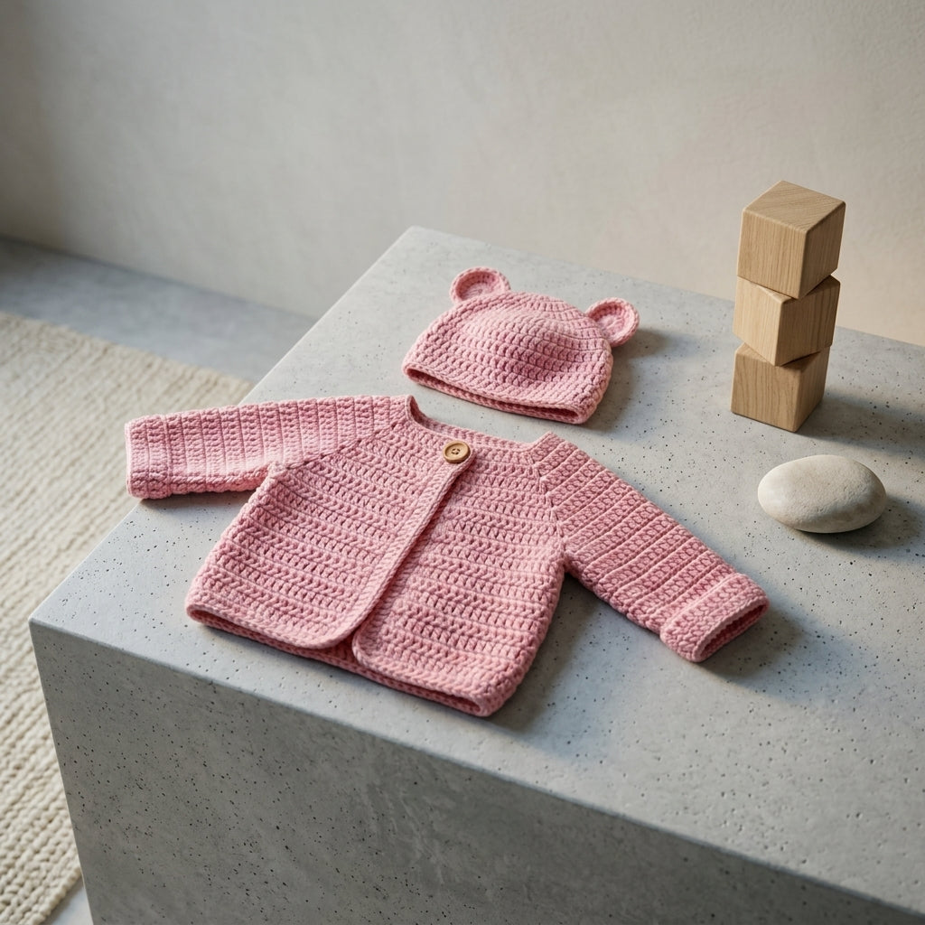 Bear Ears Baby Cardigan Bear Ears v5 | Crochet Pattern PDF