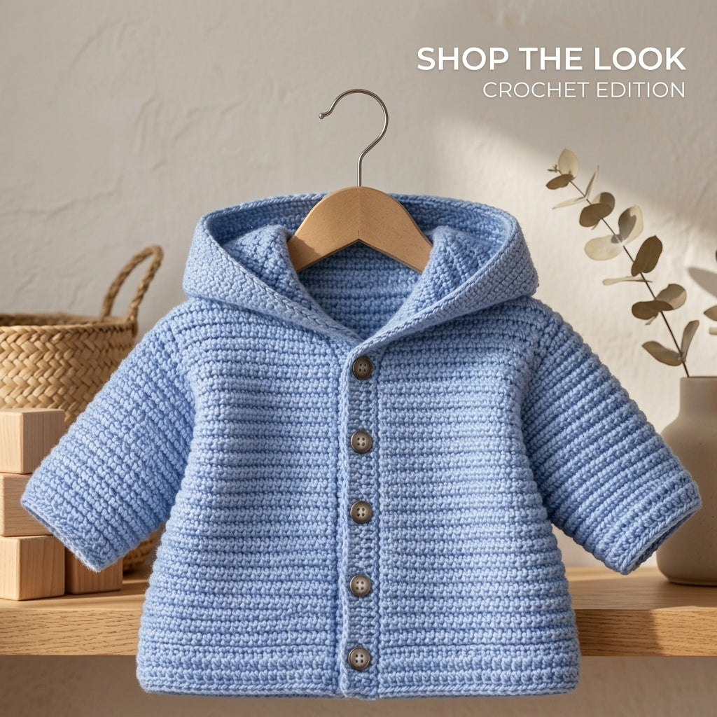 Hooded Sweater Cardigan Baby Hoodie | Crochet Pattern PDF