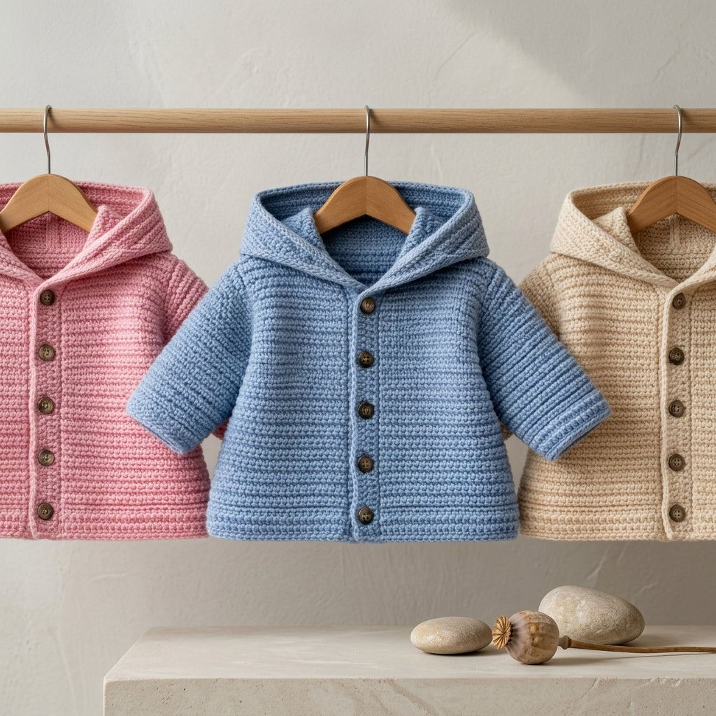 Hooded Sweater Cardigan Baby Hoodie | Crochet Pattern PDF