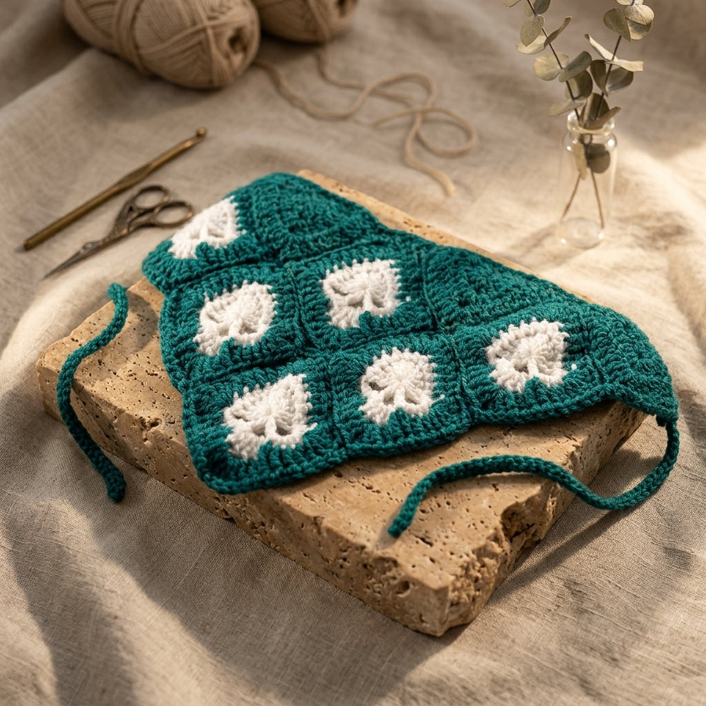 Goth Skull Granny Square Bandana | Crochet Pattern PDF