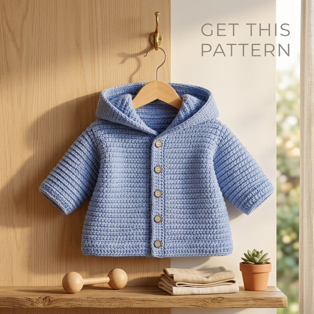 Hooded Sweater Cardigan Baby Hoodie | Crochet Pattern PDF