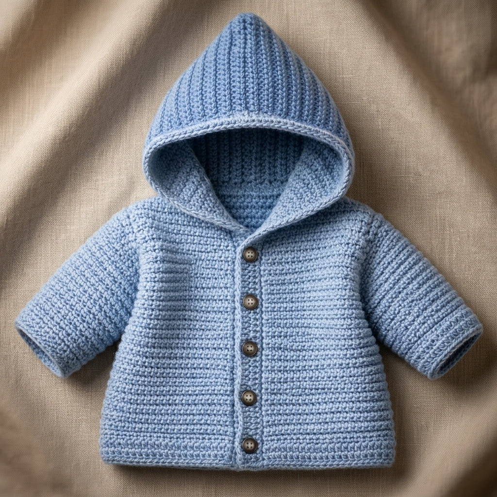 Hooded Sweater Cardigan Baby Hoodie | Crochet Pattern PDF