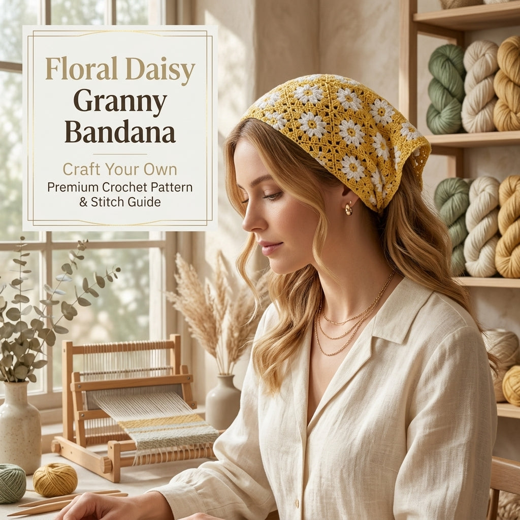 Daisy Floral Granny Bandana | Crochet Pattern PDF