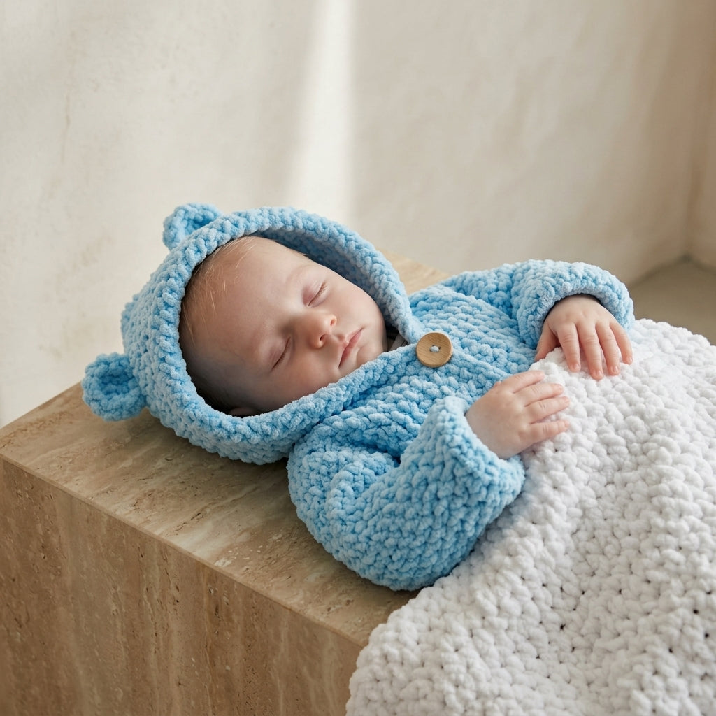 Bear Ears Baby Hoodie Bear Ears v9 | Crochet Pattern PDF