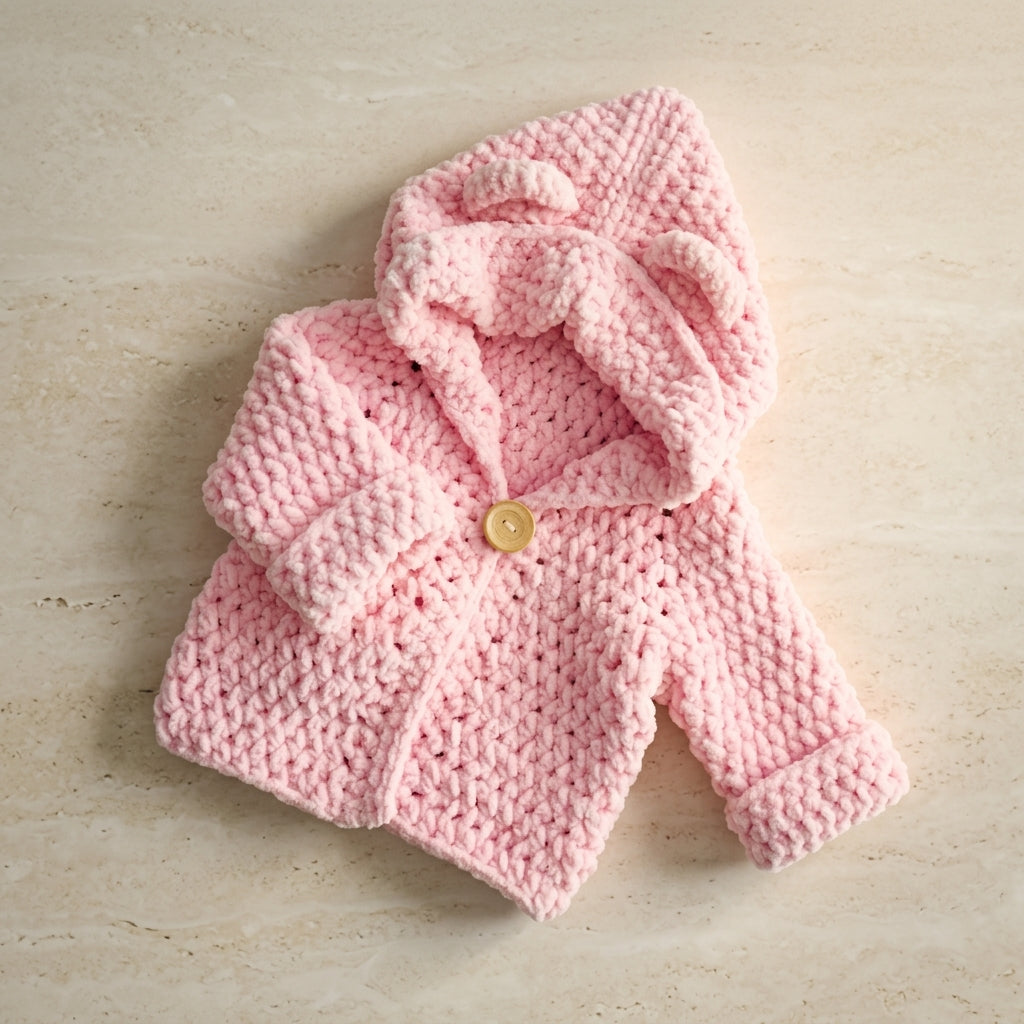 Bear Ears Baby Hoodie Bear Ears v9 | Crochet Pattern PDF