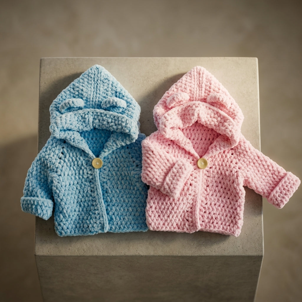 Bear Ears Baby Hoodie Bear Ears v9 | Crochet Pattern PDF