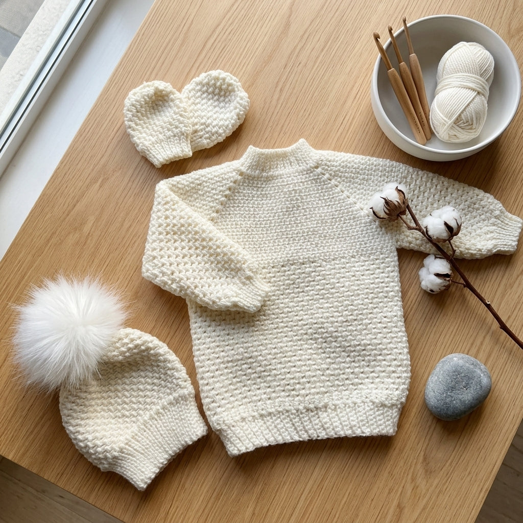 Raglan Baby Sweater Seamless v3 | Crochet Pattern PDF