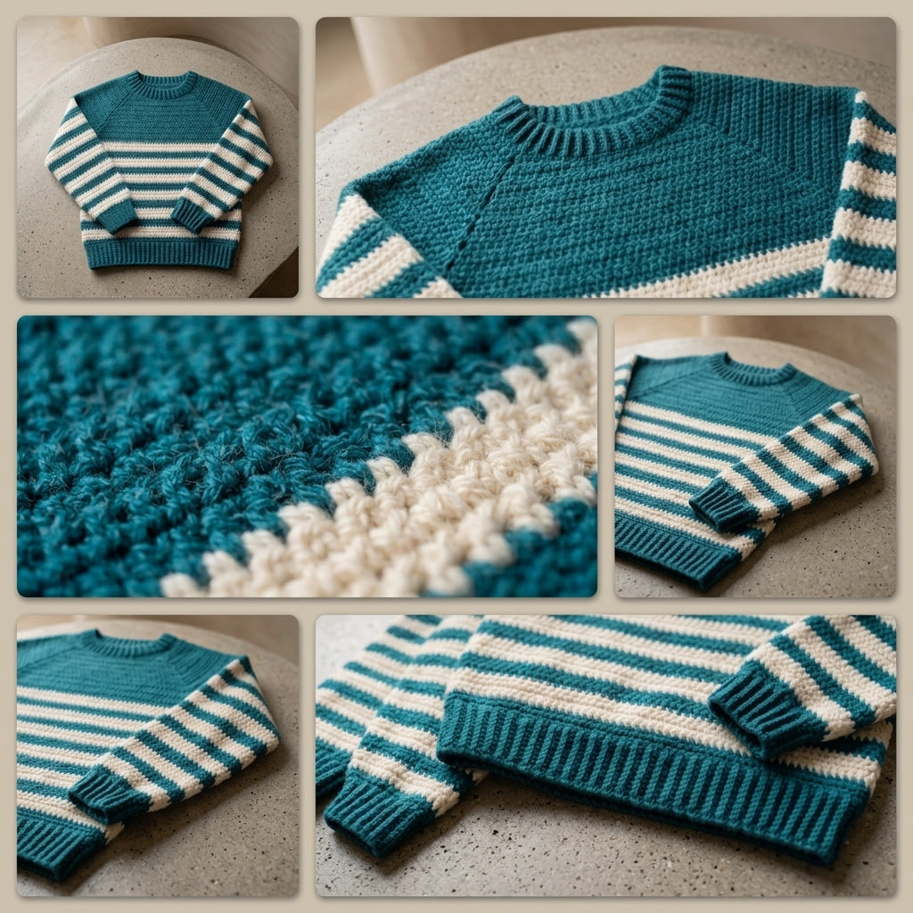 Raglan Baby Pullover Striped v3 | Crochet Pattern PDF