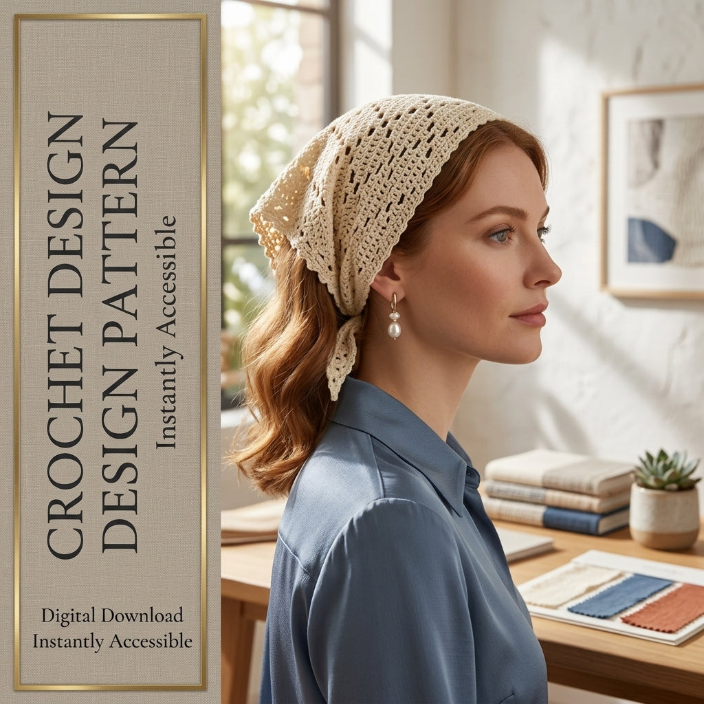 Yolanda Boho Head Scarf | Crochet Pattern PDF