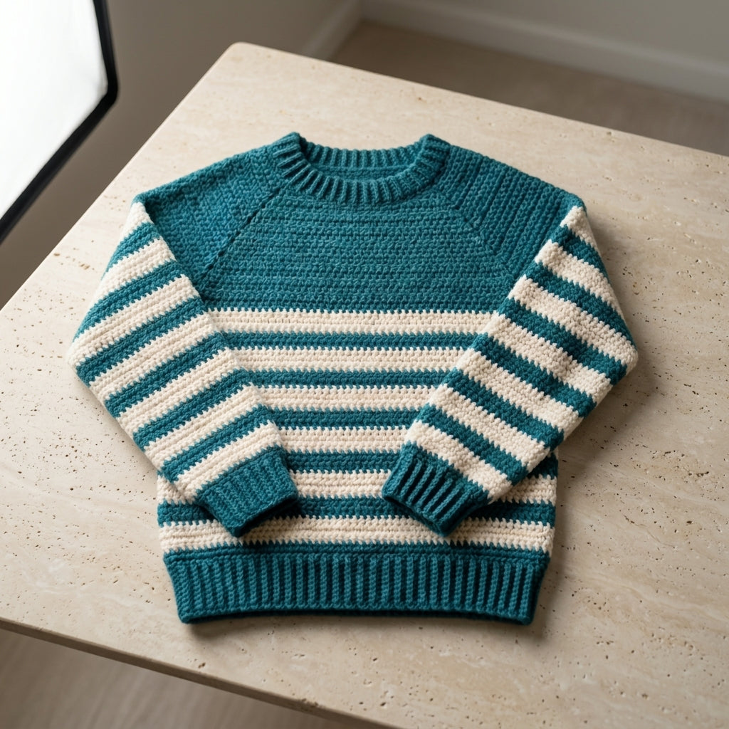 Raglan Baby Pullover Striped v3 | Crochet Pattern PDF
