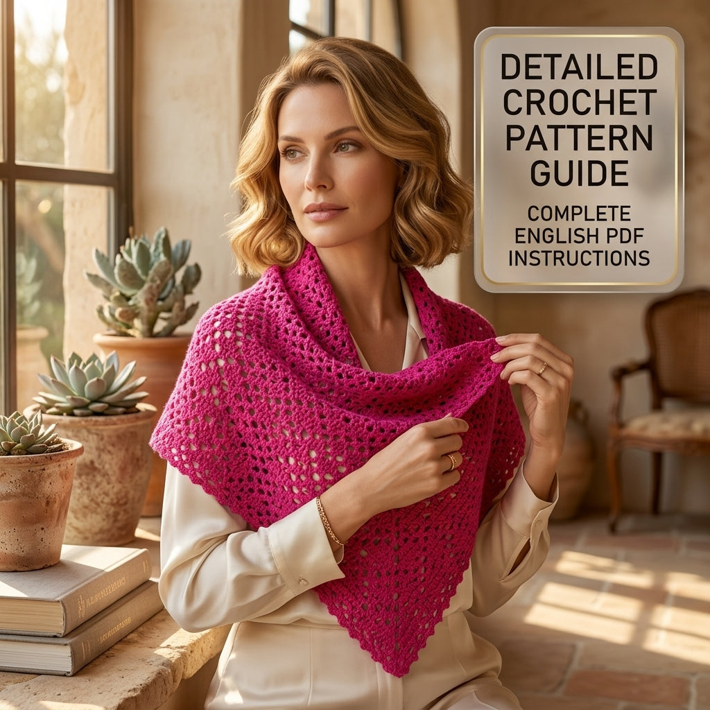 Diamond Stitch Hair Scarf | Crochet Pattern PDF