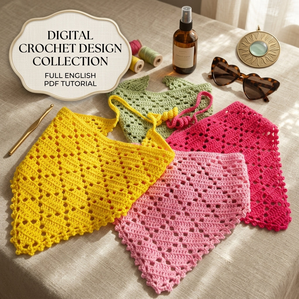 Diamond Stitch Hair Scarf | Crochet Pattern PDF