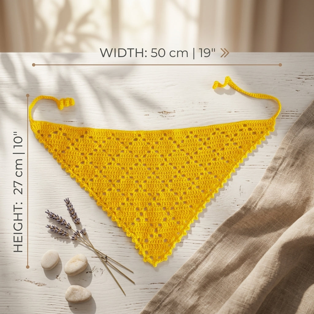 Diamond Stitch Hair Scarf | Crochet Pattern PDF