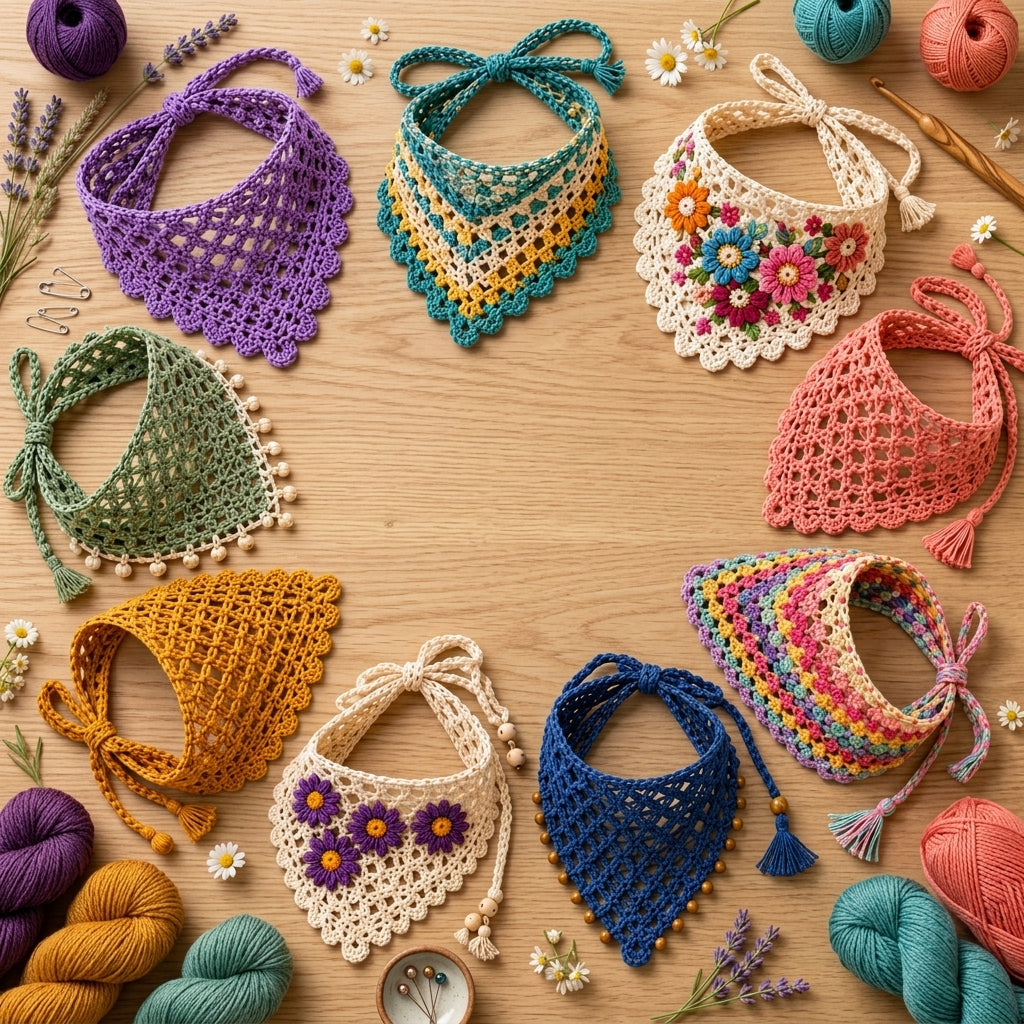 10-in-1 Boho Hair Scarf Bundle | Crochet Pattern PDF