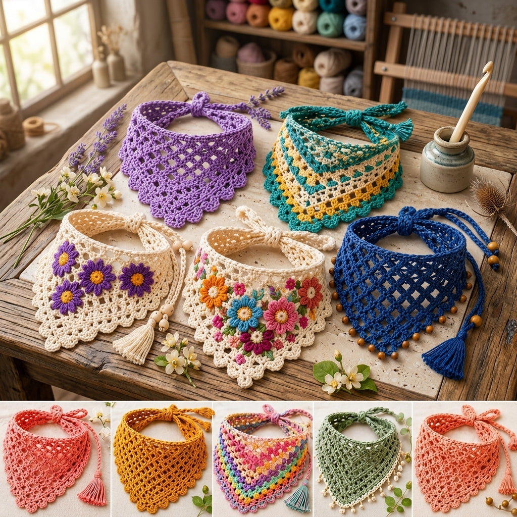 10-in-1 Boho Hair Scarf Bundle | Crochet Pattern PDF