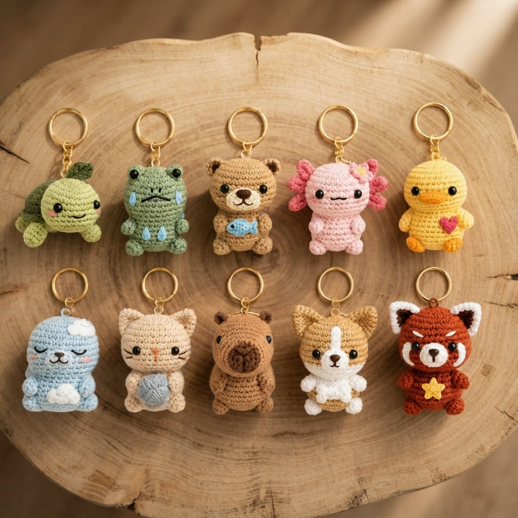 100+ Adorable Keychain Patterns | Crochet PDF Set — Design 3