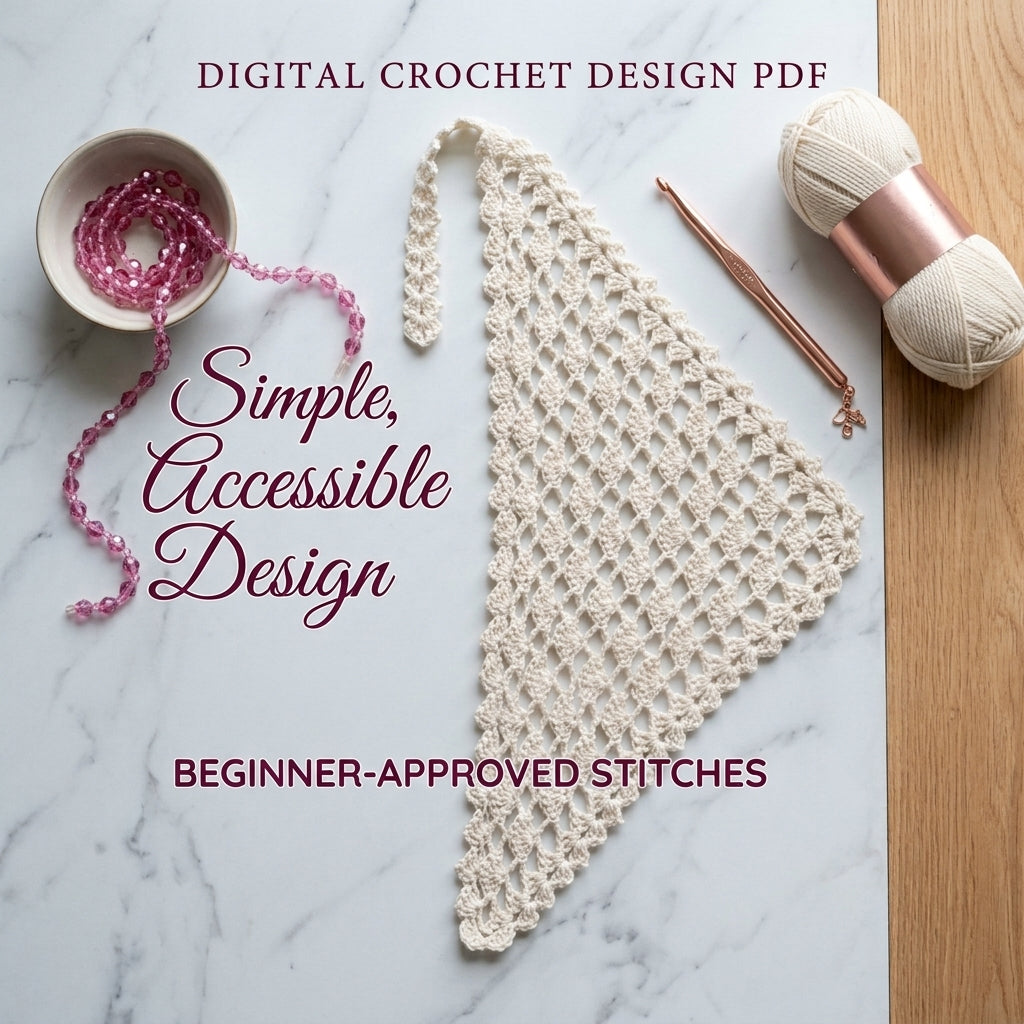 Beginner Lace Head Scarf | Crochet Pattern PDF