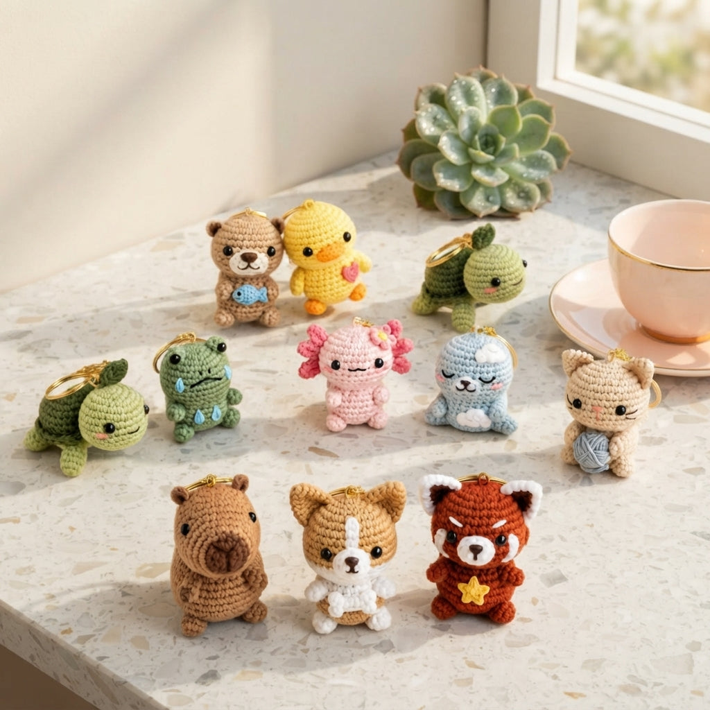 100+ Adorable Keychain Patterns | Crochet PDF Set — Design 3