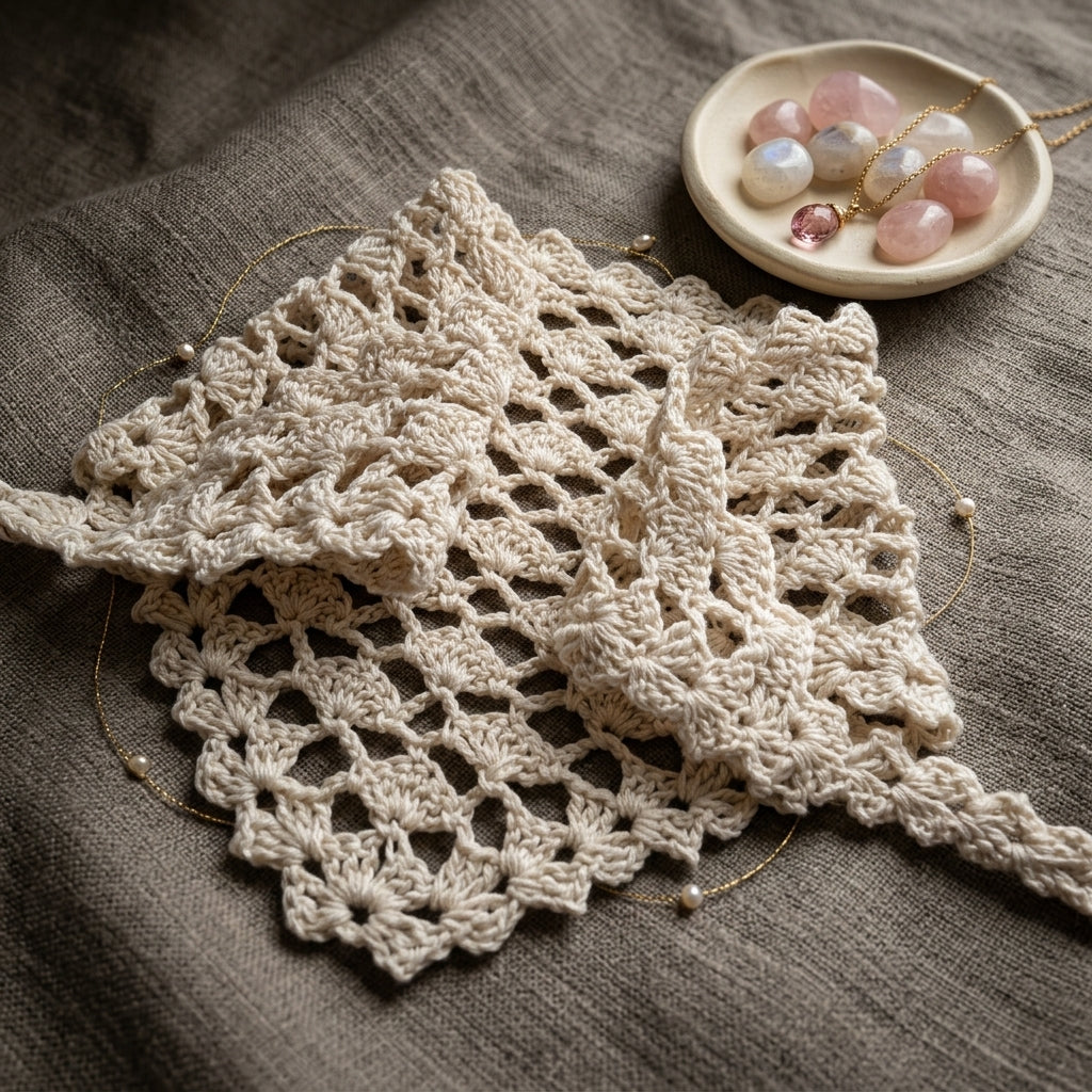 Beginner Lace Head Scarf | Crochet Pattern PDF