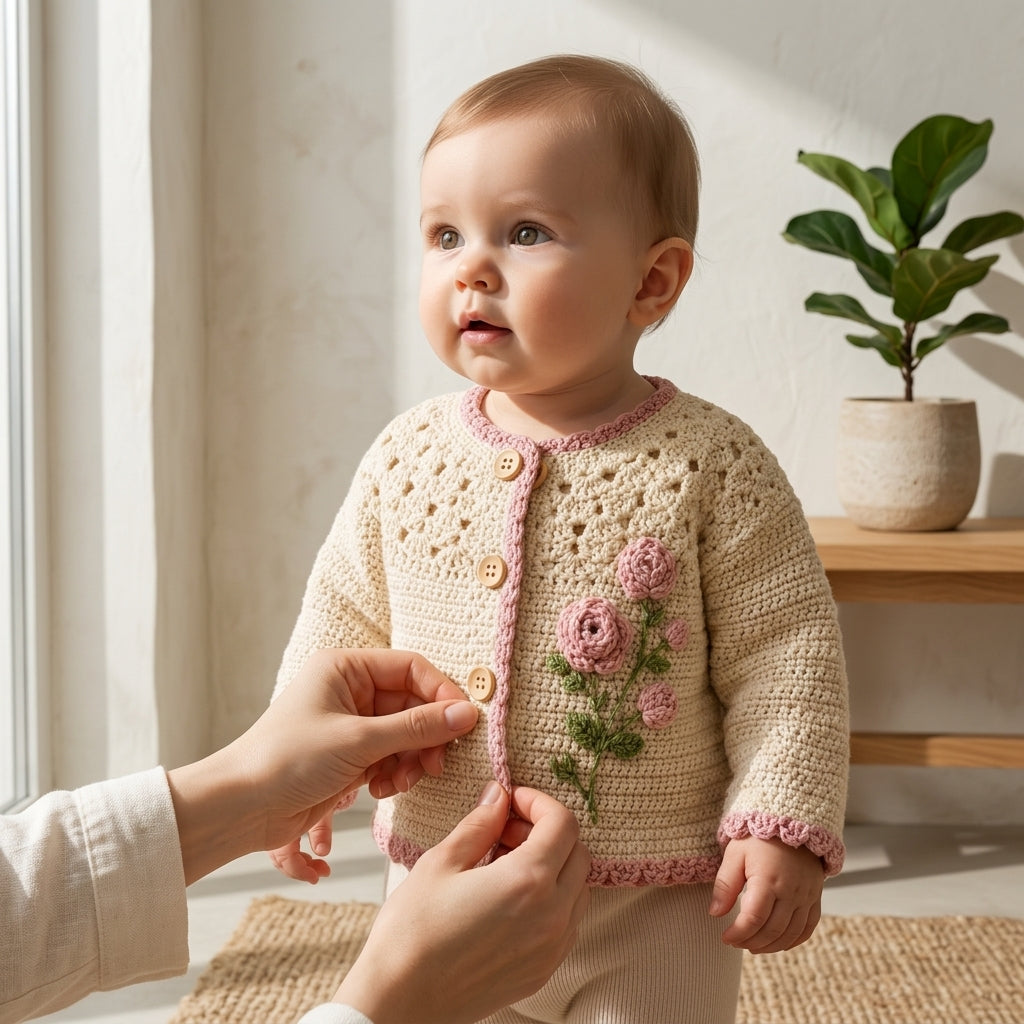 Lace Baby Cardigan | Crochet Pattern PDF