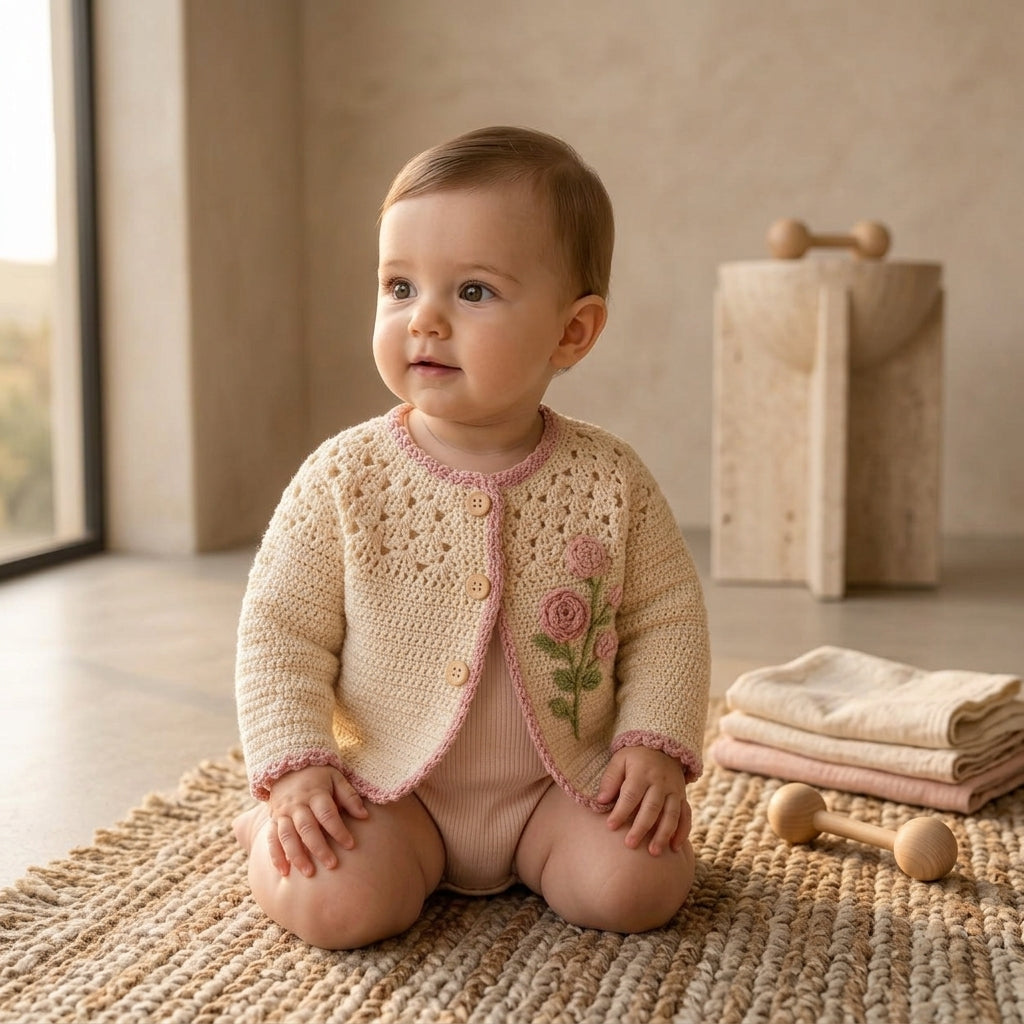 Lace Baby Cardigan | Crochet Pattern PDF