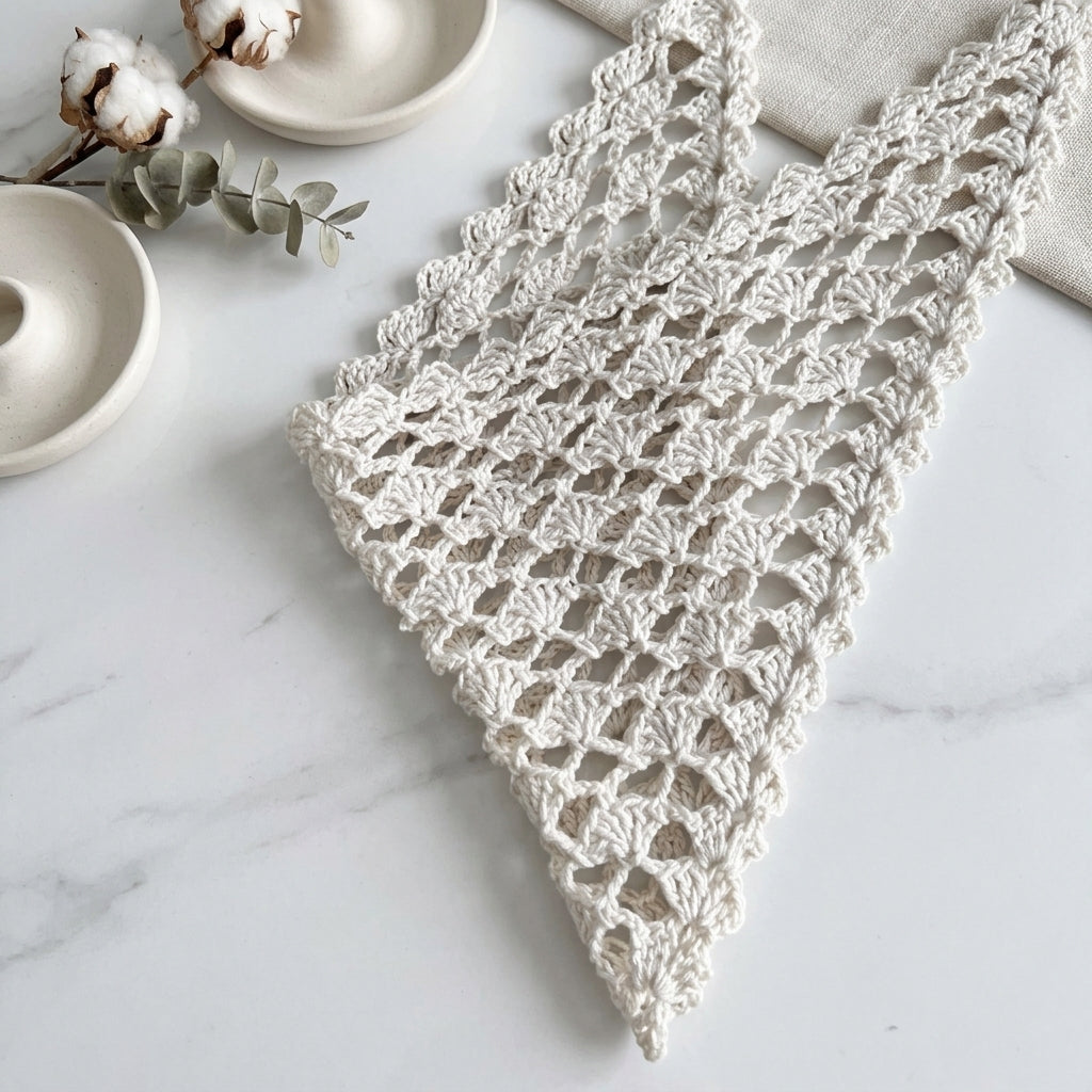Beginner Lace Head Scarf | Crochet Pattern PDF