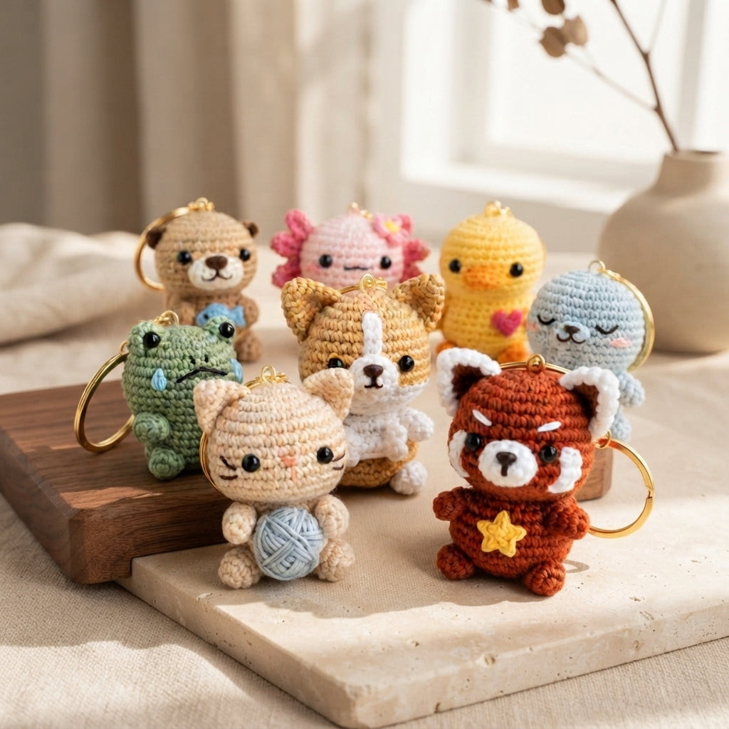 100+ Adorable Keychain Patterns | Crochet PDF Set — Design 3