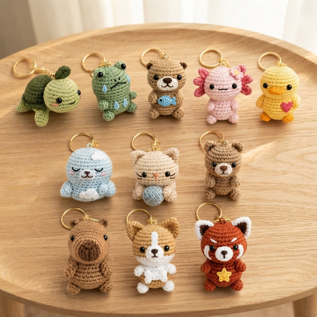 100+ Adorable Keychain Patterns | Crochet PDF Set — Design 3