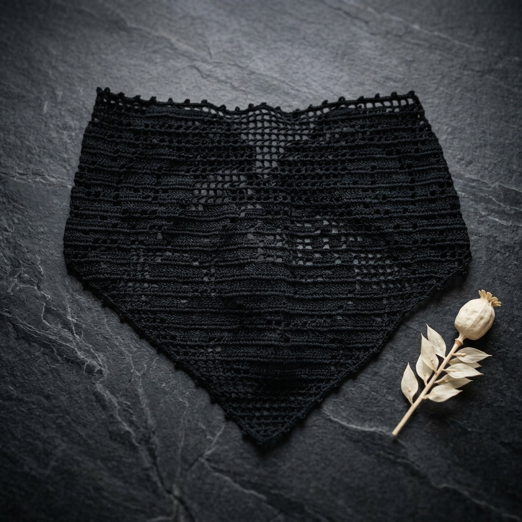Elegant Filet Rose Lace Bandana | Crochet Pattern PDF