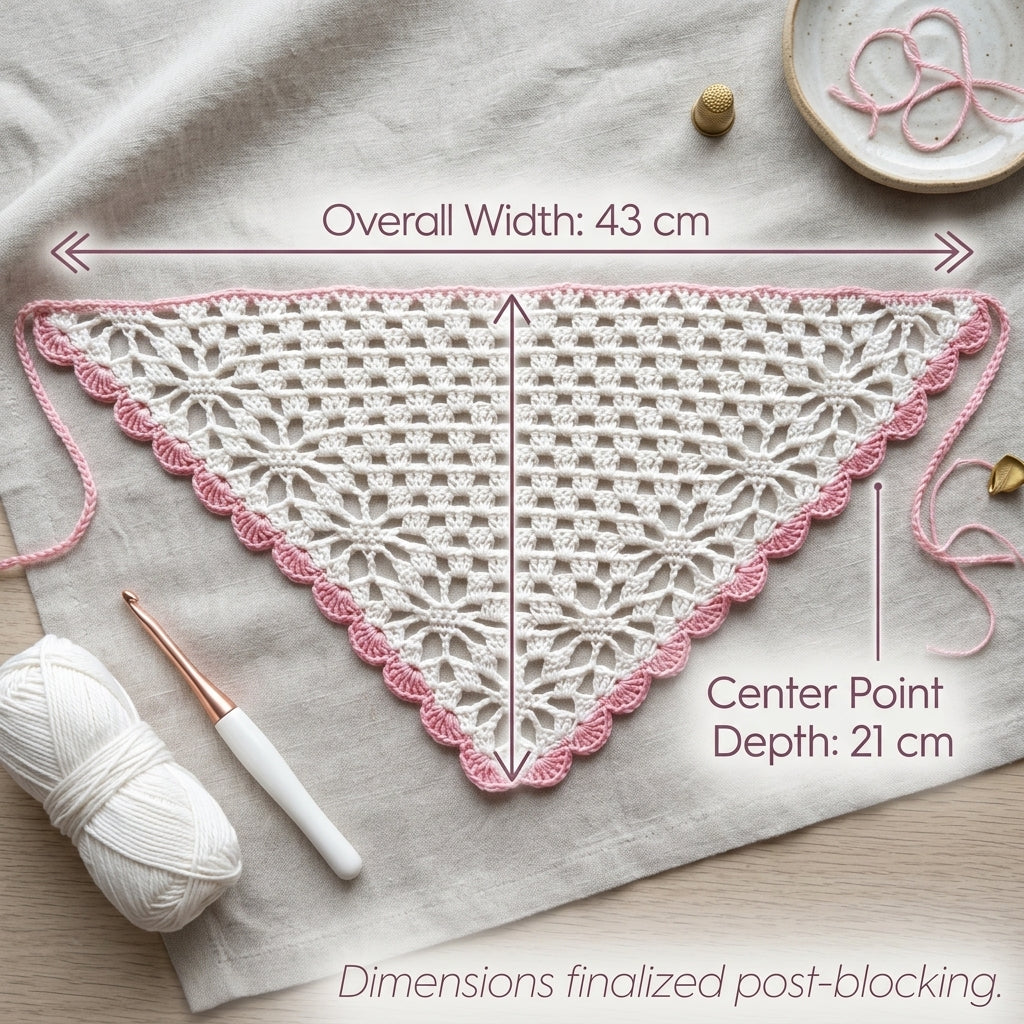 Floral Bandana With Flower Border | Crochet Pattern PDF