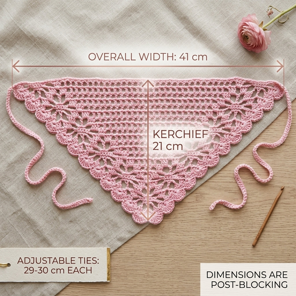 Floral Bandana With Flower Border | Crochet Pattern PDF