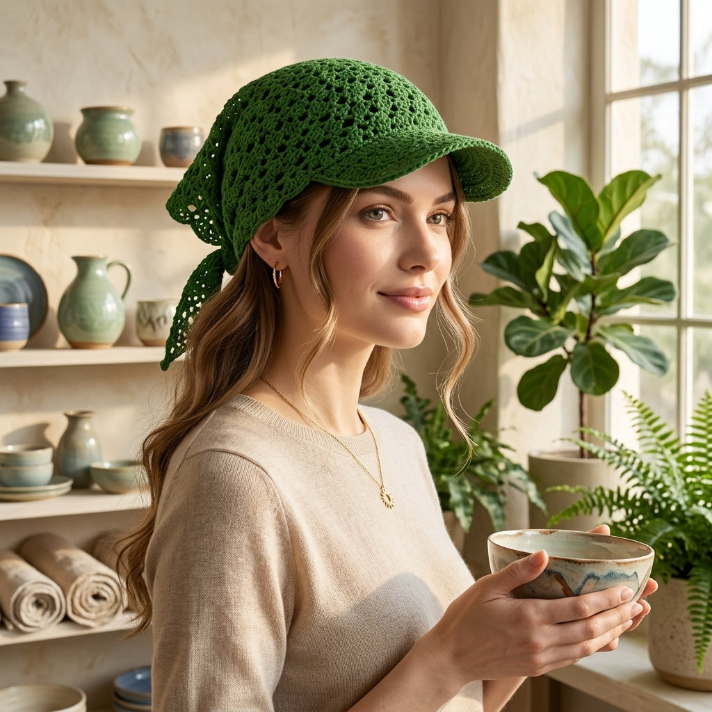 Boho Crochet Bandana Cap | Crochet Pattern PDF