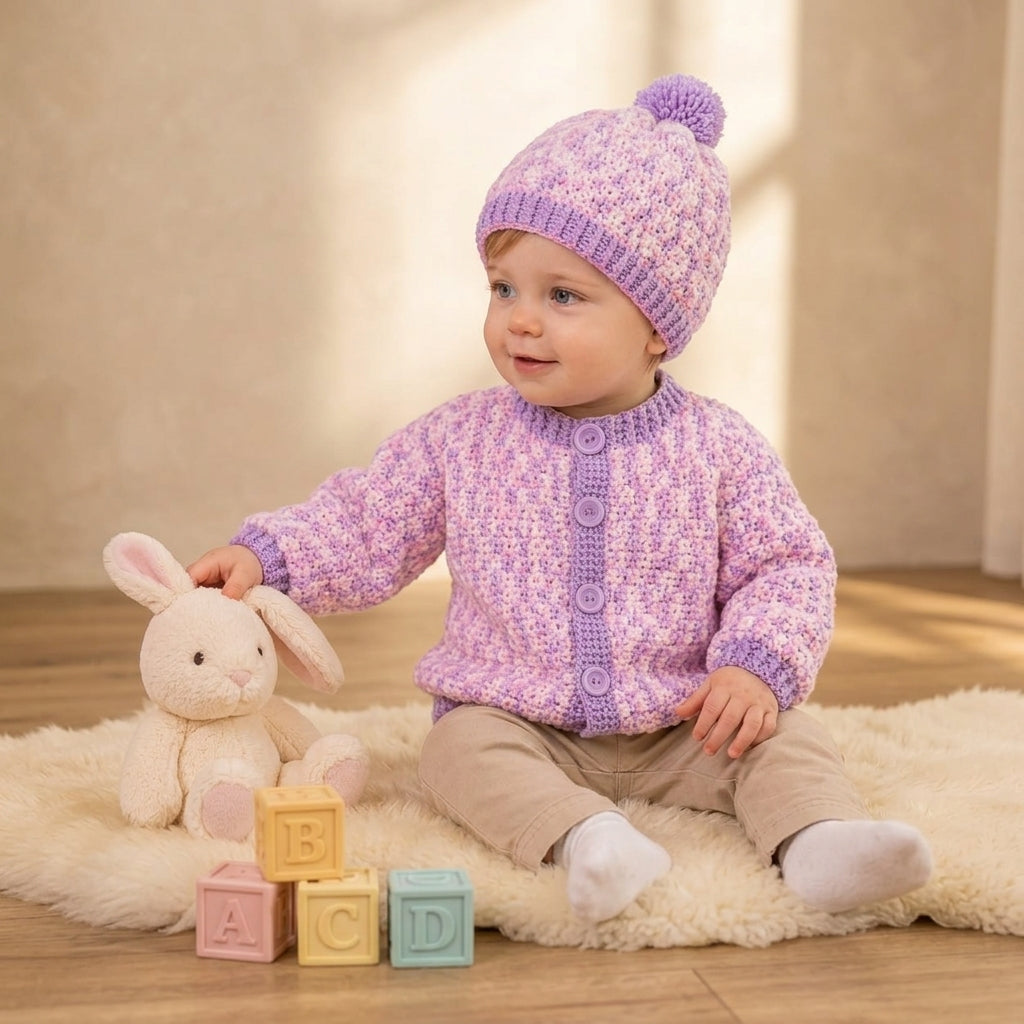 Cardigan Hat Sweater Baby Cardigan | Crochet Pattern PDF