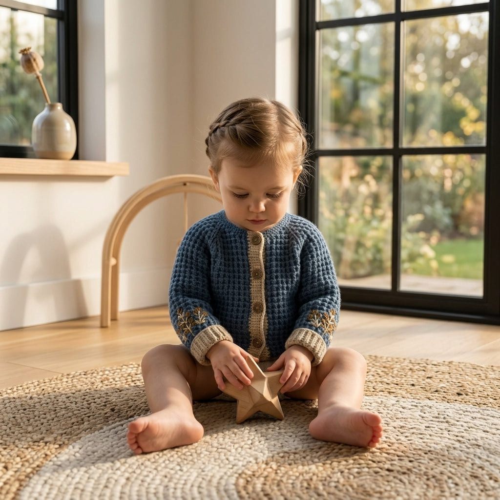 Waffle Stitch Baby Cardigan | Crochet Pattern PDF