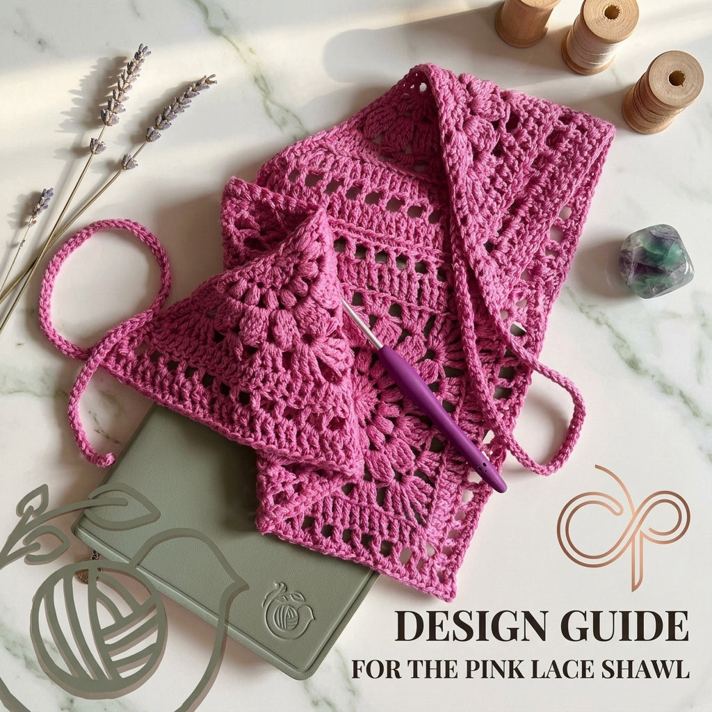 Pink Granny Square Headscarf | Crochet Pattern PDF