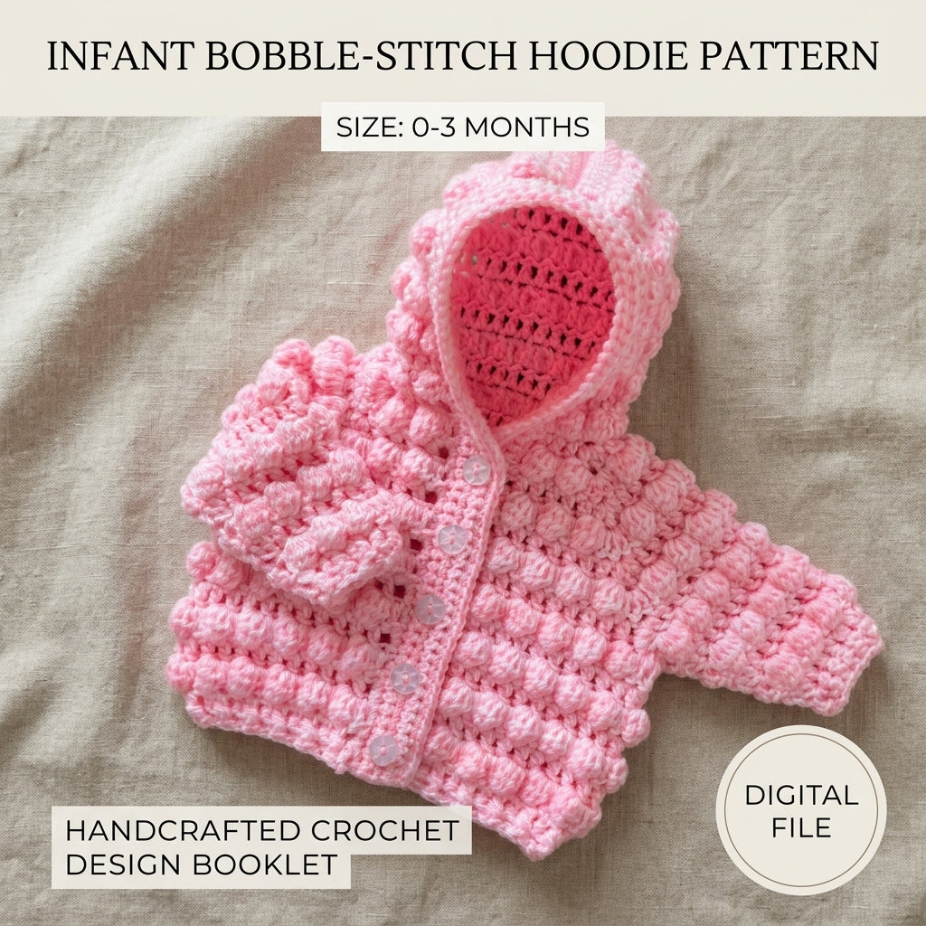 Bobble Baby Hoodie | Crochet Pattern PDF