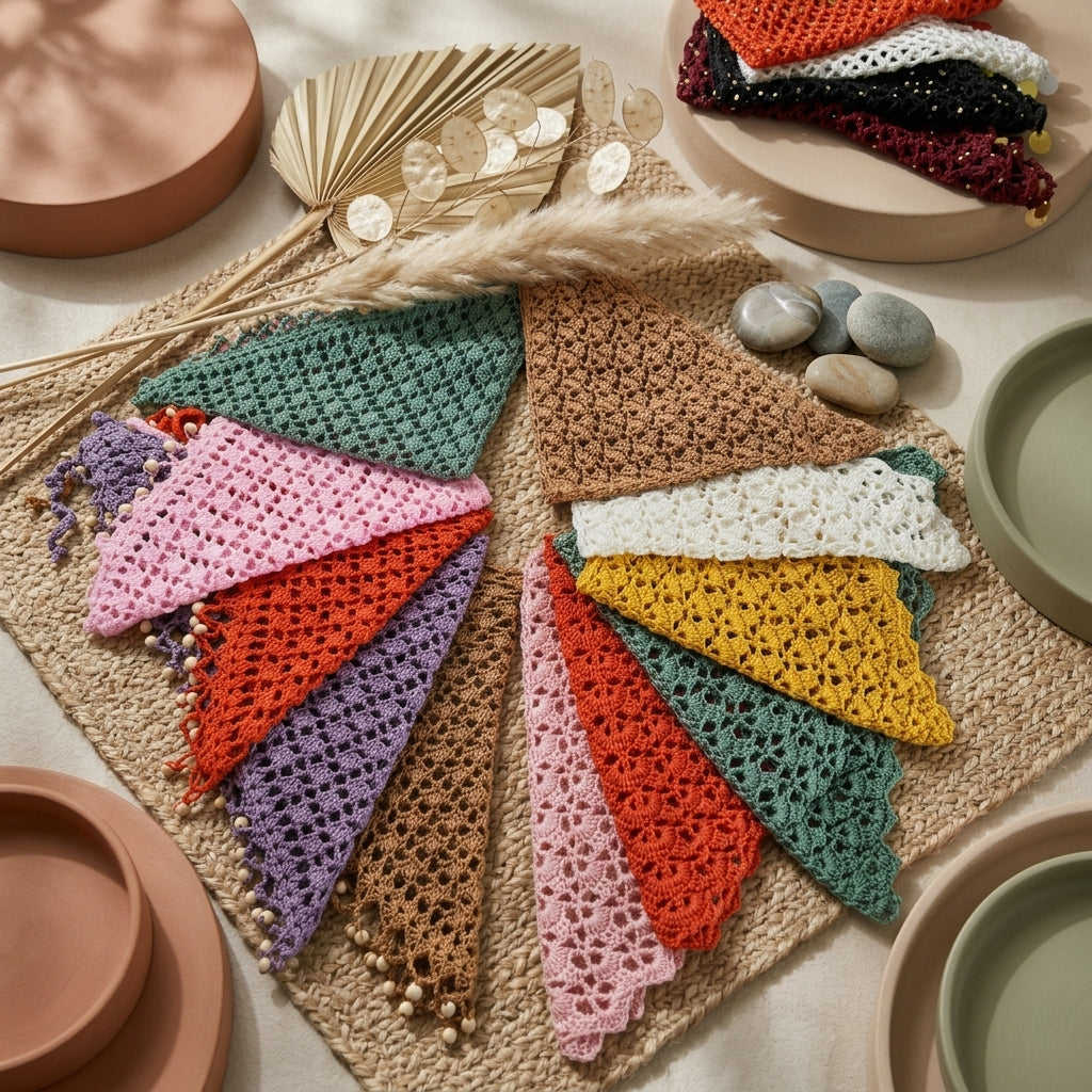Beaded Festival Headscarf | Crochet Pattern PDF