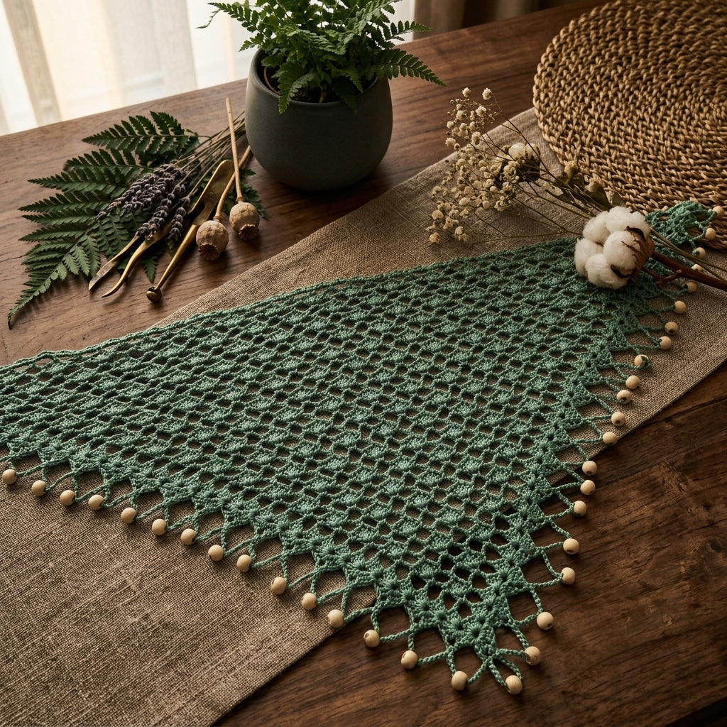 Beaded Festival Headscarf | Crochet Pattern PDF