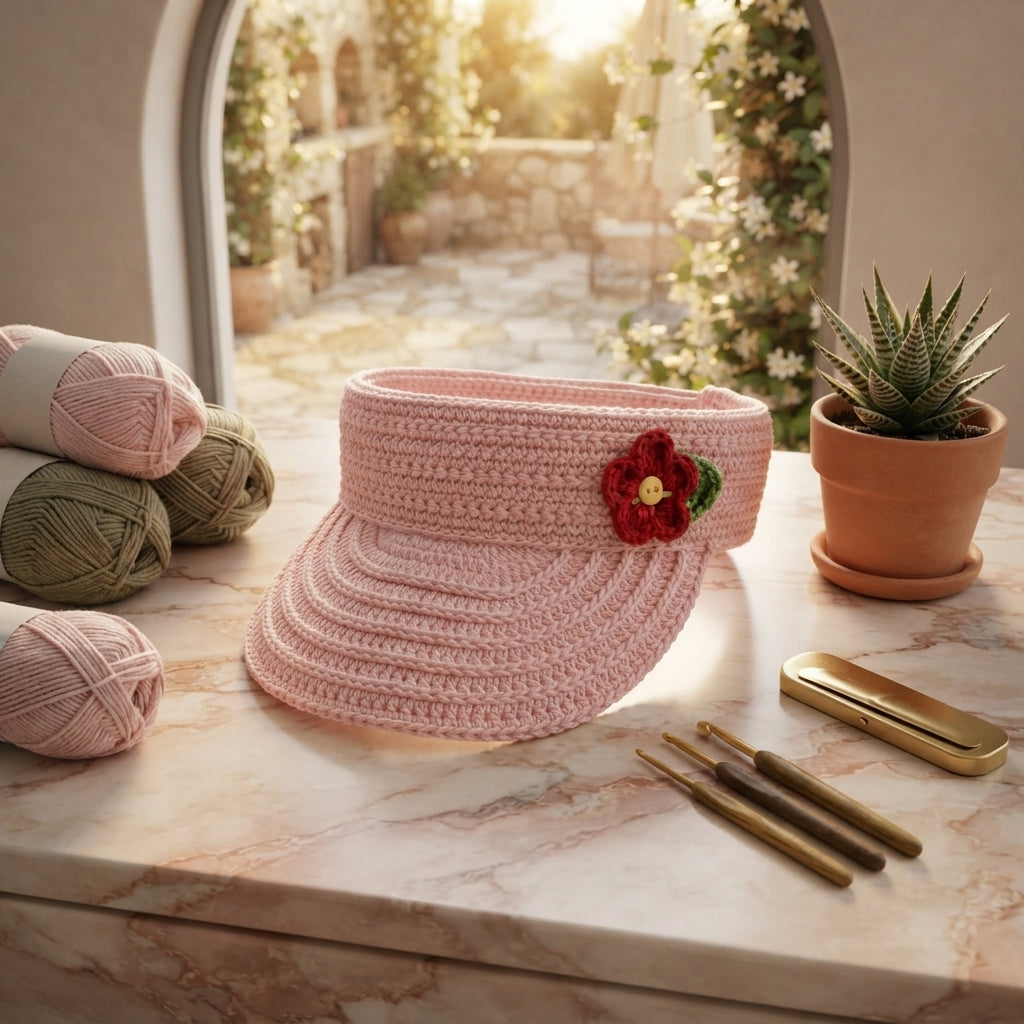 Beautiful Sun Visor | Crochet Sun Hat Pattern — Design 8