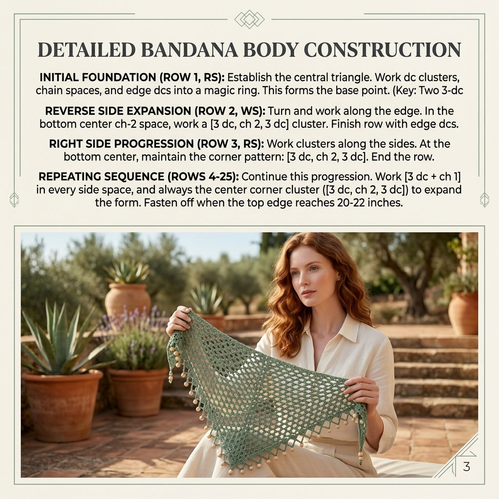 Beaded Festival Headscarf | Crochet Pattern PDF