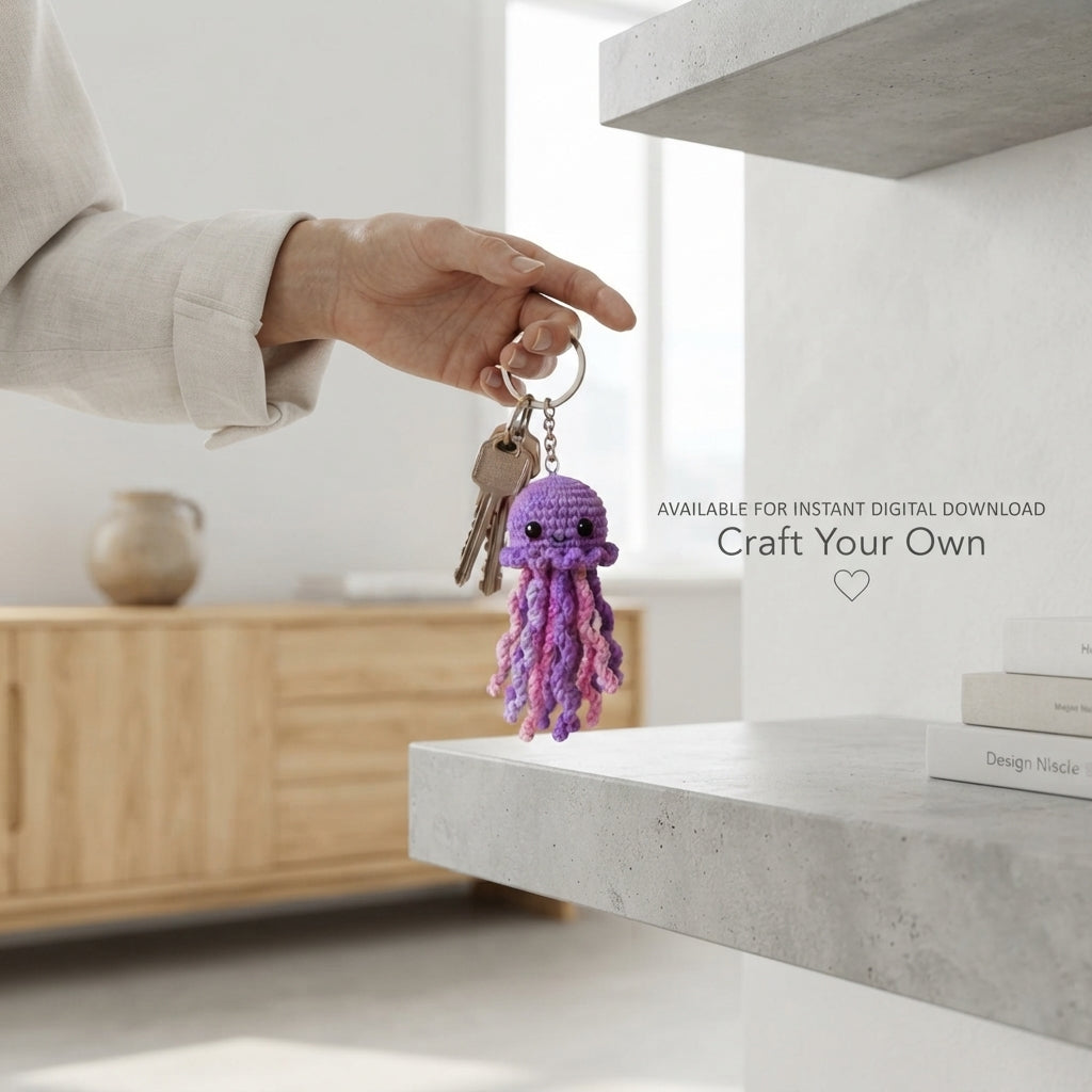 Whimsical Jellyfish Keychain | PDF Crochet Guide