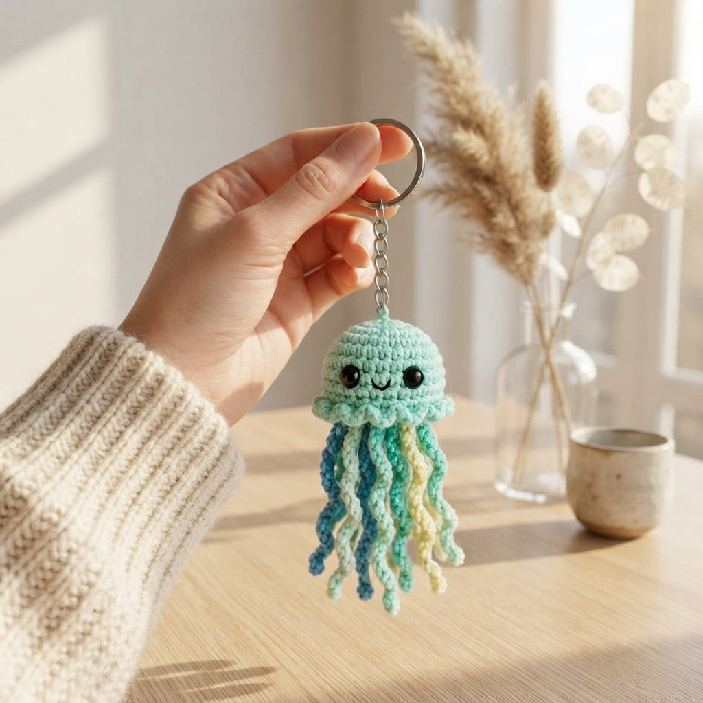 Whimsical Jellyfish Keychain | PDF Crochet Guide
