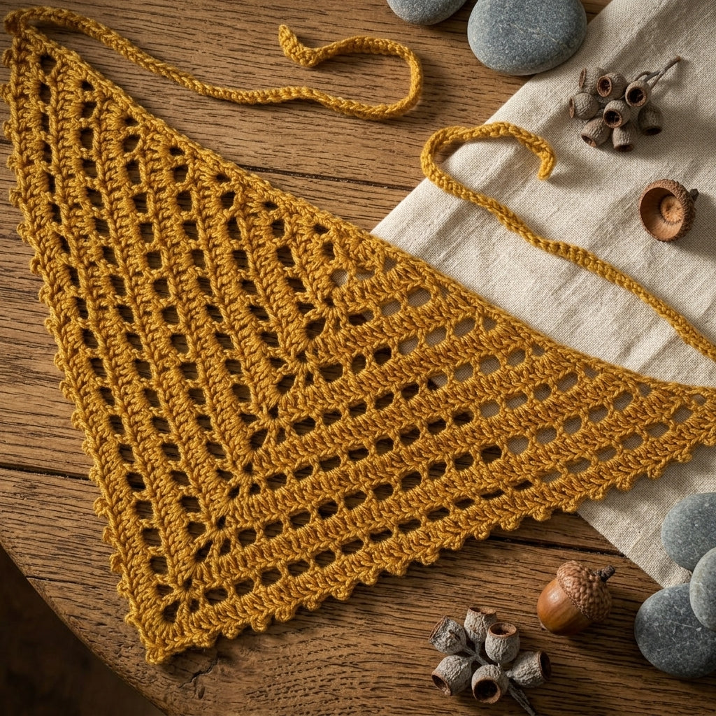 Eyelet Lace Kerchief | Beginner Crochet Pattern PDF