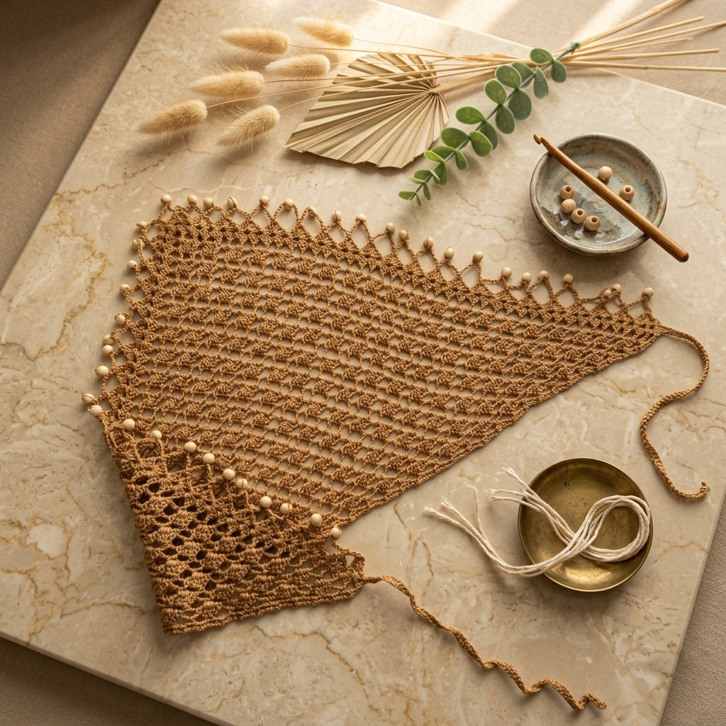 Beaded Festival Headscarf | Crochet Pattern PDF