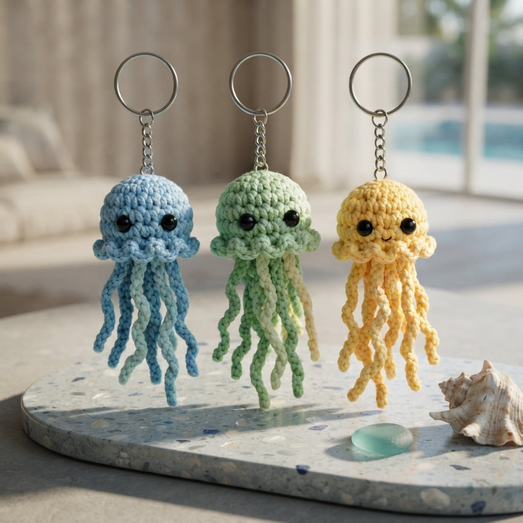 Whimsical Jellyfish Keychain | PDF Crochet Guide