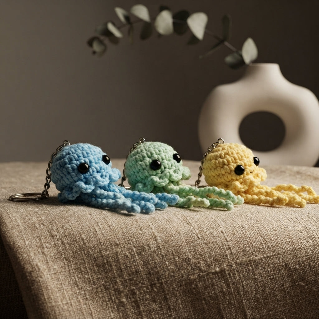 Whimsical Jellyfish Keychain | PDF Crochet Guide