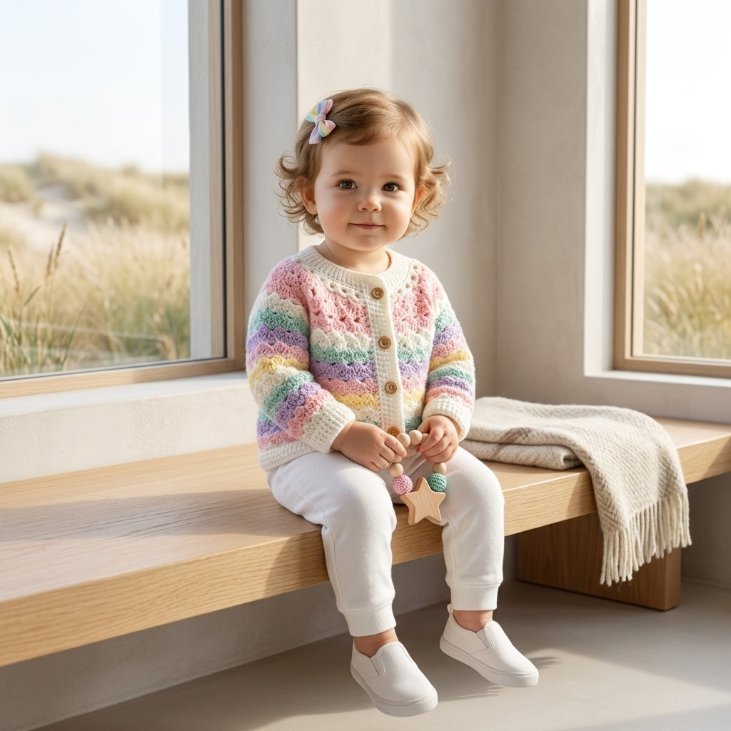 Raglan Baby Cardigan Shell Stitch v3 | Crochet Pattern PDF