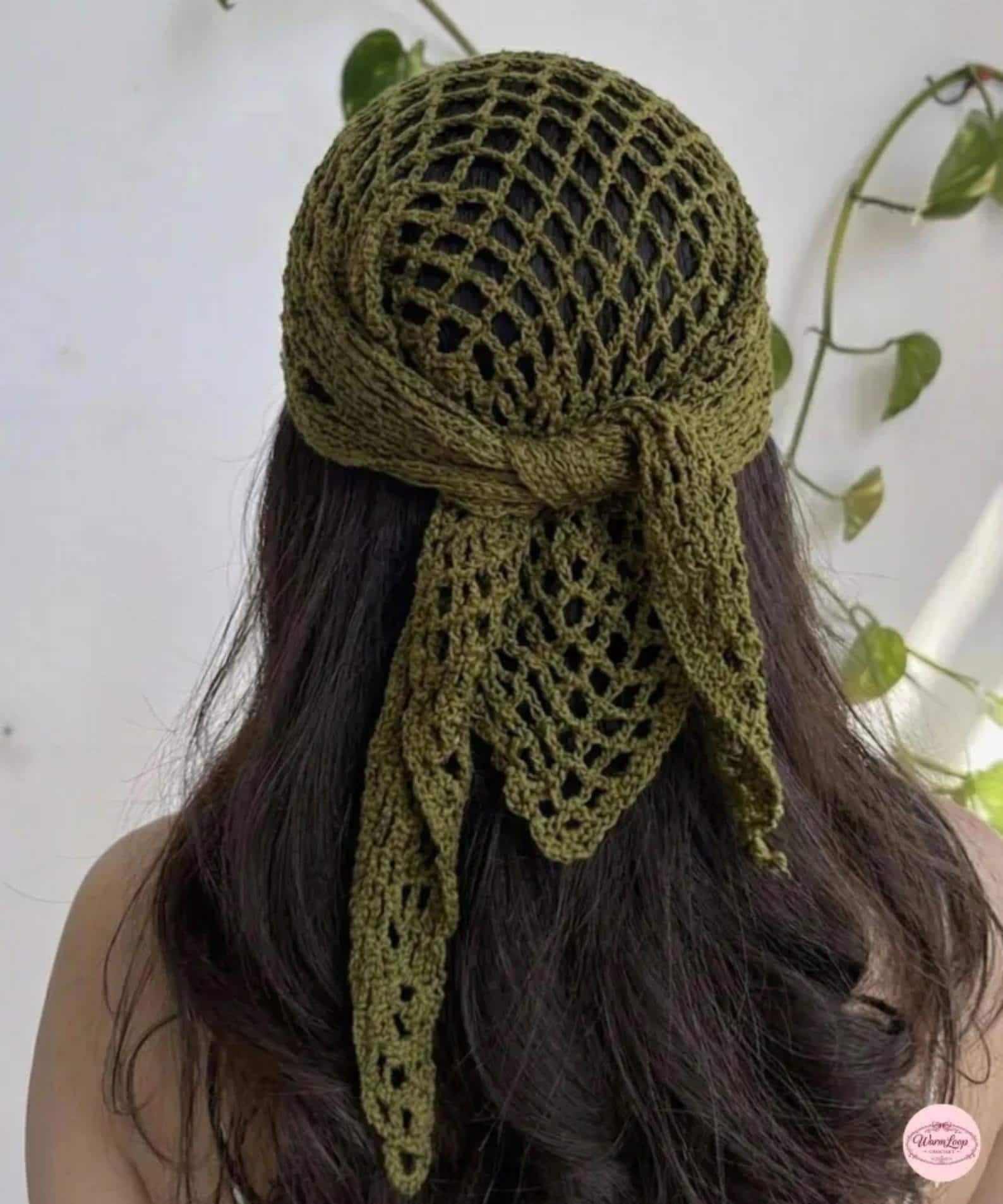 Mesh Boho Headscarf | Multi-Language Crochet Pattern PDF